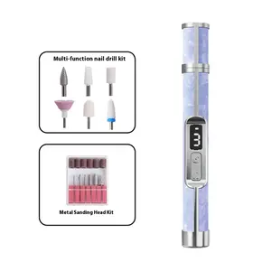 Electric nail polishing machine - USB charging - LCD digital display - Portable nail polishing tool - Professional nail removal, dead skin removal, polishing and grinding unit in one machine
