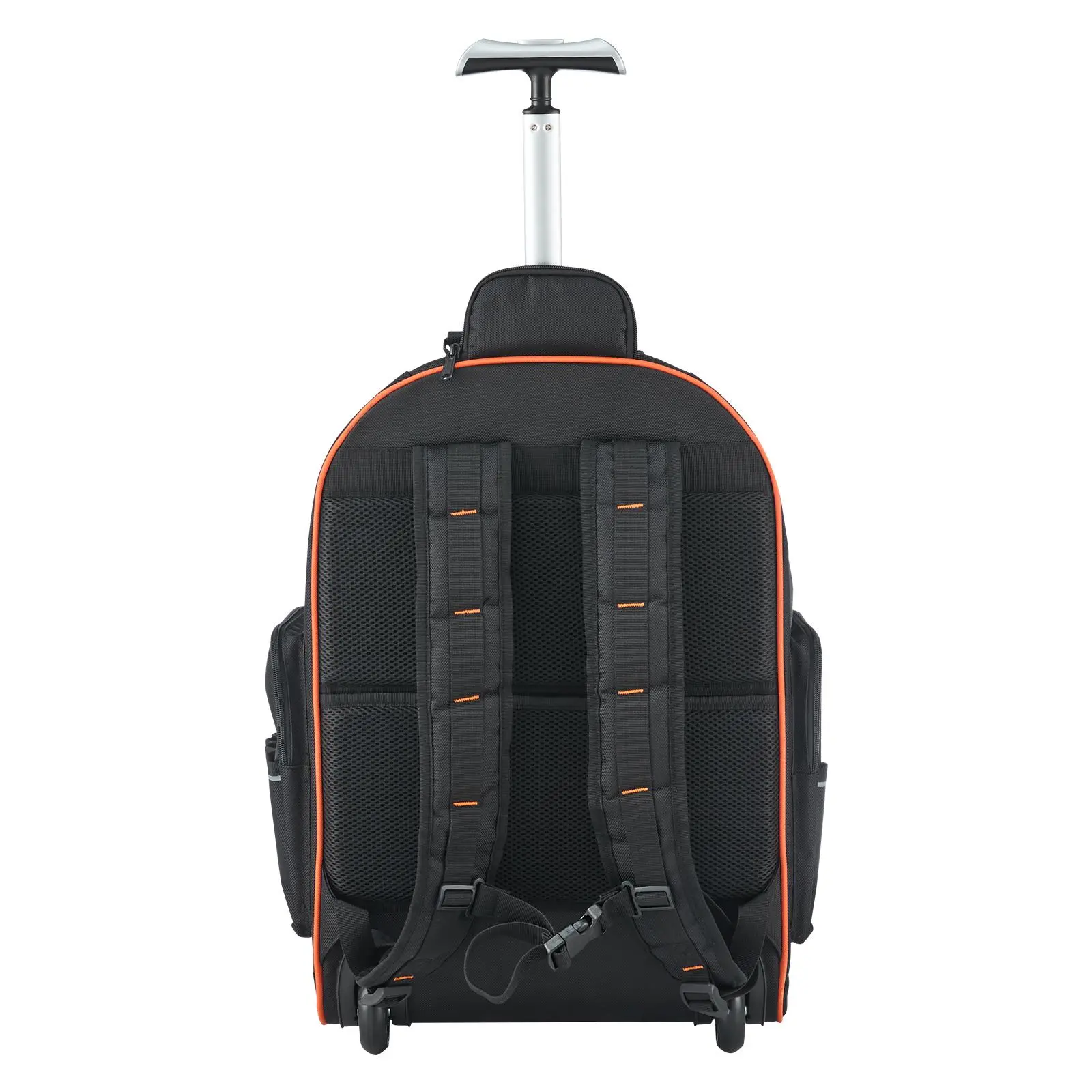 Rolling Tool Backpack, 110 lbs Load Capacity, 72 Pockets Heavy Duty Roller Tool Bag on Wheels, Adjustable Telescoping Handle & Stable Base, Toolbag Organizers for Construction, Mechanic