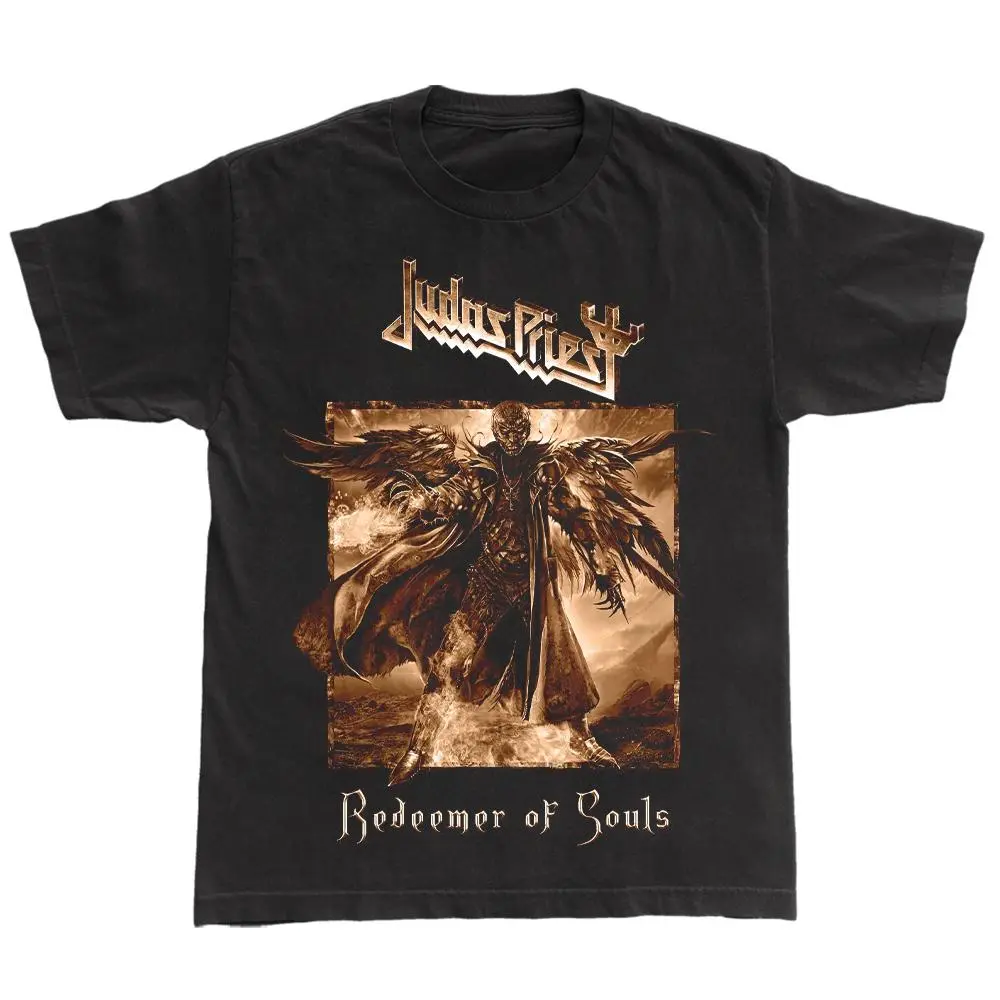 Women's Basic Cotton T-Shirt with Judas Priest Vintage Rock Graphic Print - Casual Short-Sleeve Round Neck Tee, Shortsleeve, Top