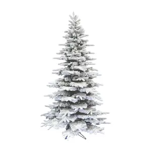 Fraser Hill Farm 10-Ft. Flocked Pine Valley Chr istmas Tree