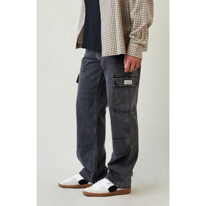 Pacsun Men's Dylan Baggy Jeans Cargo Carpenter Faded Black