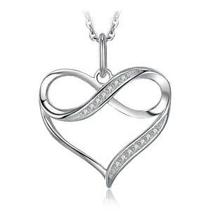 Infinity Heart Necklace for Women – Silver Plated Love Pendant Gift Jewelry