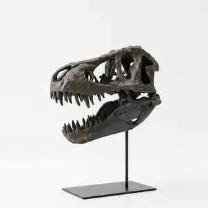 Realistic T-Rex Skeleton Dinosaur Statue - Handcrafted Resin Replica, Weatherproof Indoor-Outdoor Home Decor, Bone Texture Detail, No Power Needed