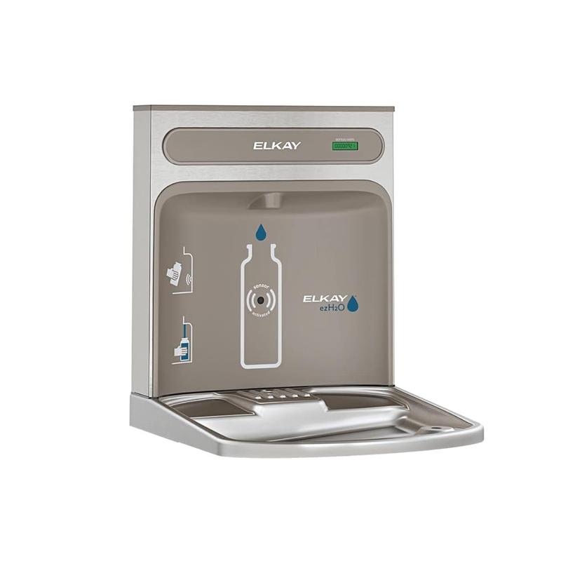 Elkay Touchless Sensor Activated Stainless Steel Bottle Filling Station 18.81x17.88x3.56 Inches Modern Hydration Solution with Green Ticker & Silver Ion Protection
