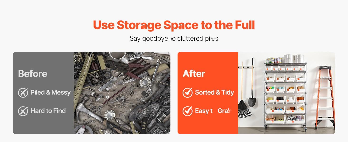 7-Tier Rolling Bin Storage Rack With 22 Organizer Bins, Bin Rack Storage Steel Wire Shelving System On Wheels, Mobile Tool Organizer For Garage, Warehouse, Office, Restaurant, Classroom, Kitchen