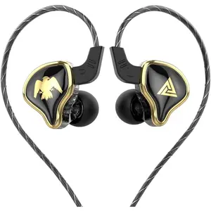 AK6 Ares  in-Ear HiFi Subwoofer Headphones with Inline Microphone - High-Resolution Sound, Anti- Spiral, Lightweight Design, Suitable for Gaming, Video,  (Black)