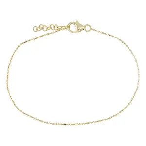 JTV 18k Yellow Gold Over Bronze 1.25mm Bead Anklet