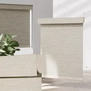 Blackout Cordless Roller Shades for Indoor Windows Jacquard Fabric UV Protection Privacy Roll Up Blinds 36" W x 72" H Grey for Home Office