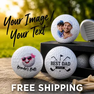 Printed Custom Golf Balls. Your pictures or text. Great gift, fast shipping.