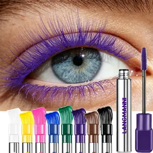 Diamond Glitter Mascara Long Lasting Colored Makeup Mascara Eyelashes Pink Blue Red Voluminous Waterproof Mascara