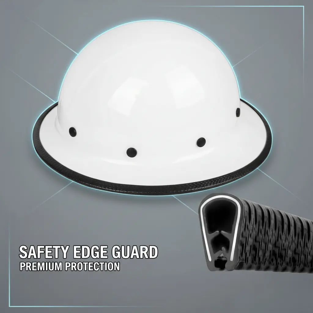 36.6in Full Brim Helmet Guard Strip – Shock Absorbing Edge Protector, Helmet Accessory for Outdoor Use, Protective Hat Strip, 1PCS Helmet Not Included