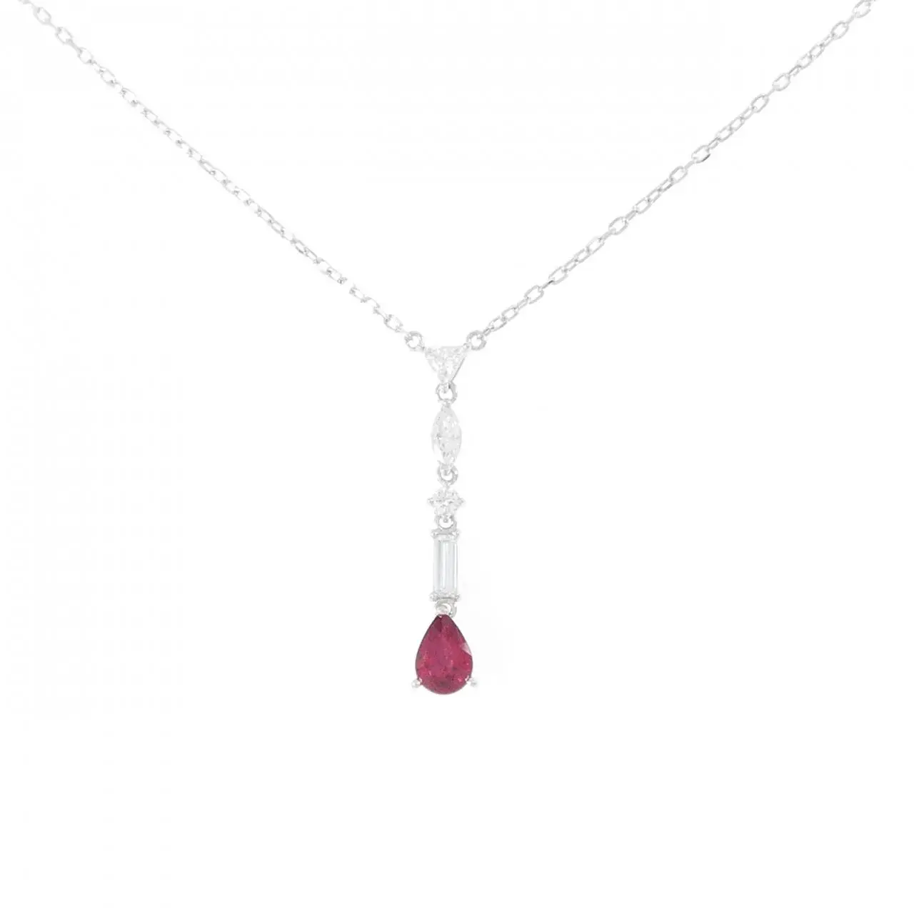 MIKIMOTO AU750 RUBY DIAMOND NECKLACE MIKIMOTO AU750 RUBY DIAMOND NECKLACE