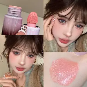 Liquid Blush with Sponge Tip Applicator, 2-in-1 Lip & Cheek Tint, Matte Natural Glow Finish, Buildable & Long-lasting Waterproof, Suitable for All Skin Tones, Beginner Friendly, Perfect Holiday Gift, Cosmetic