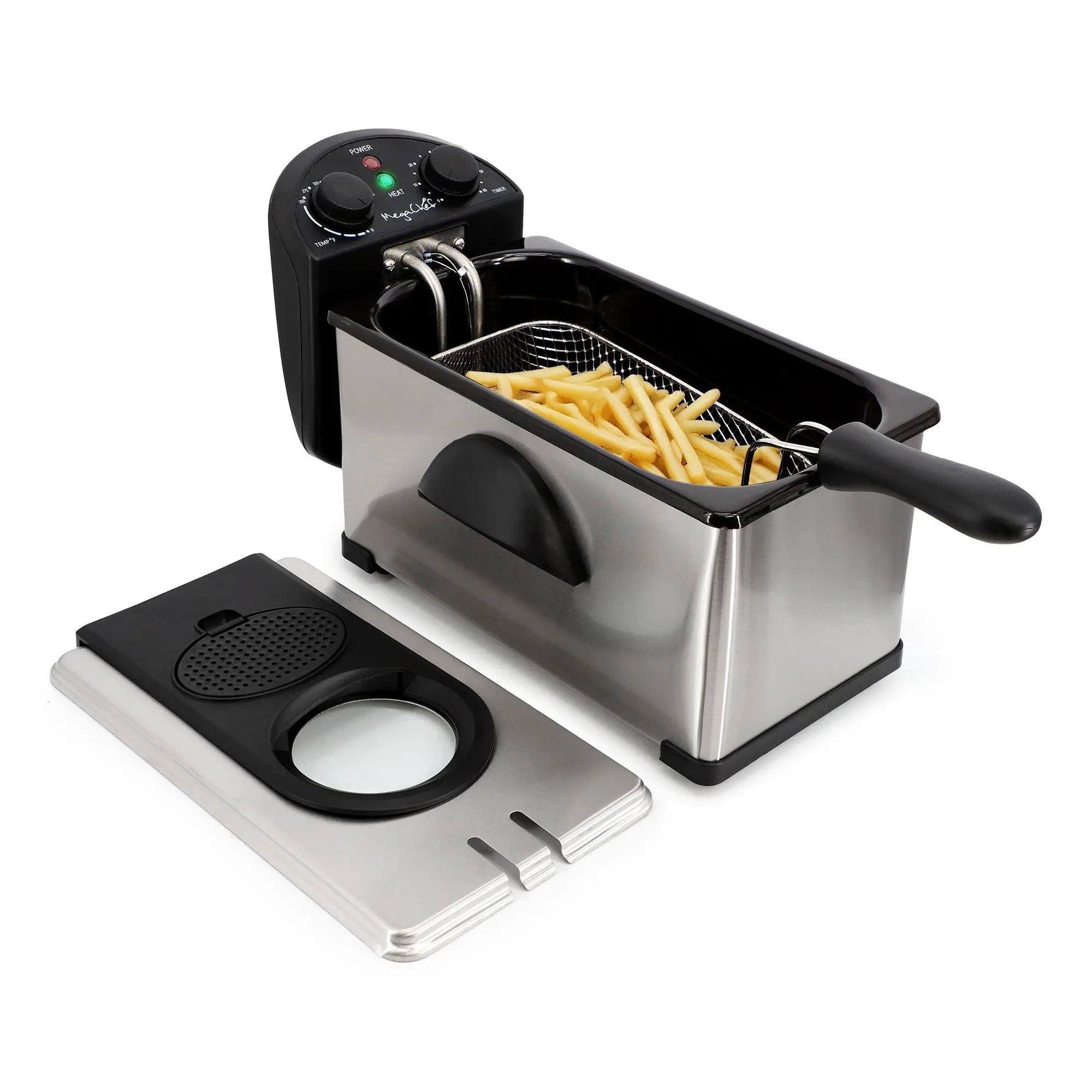 MegaChef 3-Quart Stainless Steel Electric DeepFryer MegaChef 3-Quart Stainless Steel Electric DeepFryer