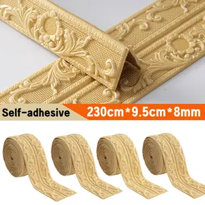 4 rolls of skirting boards, ceiling decorative strips, flexible wall decorations, 90-inch self-adhesive peeling and pasting forming, cabinet edges, mirror frame decorations, for home decoration
