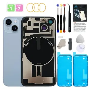 GUPFIX Back Glass Replacement for iPhone 14 with Repir Tools, Big Hole Rear Back Cover Glass Replacement All Carriers with Pre-Installed Adhesive and Repairing Tool Kits (Pink)