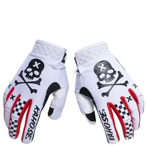 WHITE+red Touchscreen Long Finger Gloves, Cycling Gloves, Breathable Outdoor Sports Full Finger Mitts for Men Women,  thin breathable gloves