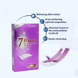7D PAP+ Formula Peroxide-Free Mint-Favor Purple Mild Whitening Teeth Strips Removes Yellow Stain with Sea Salt Teeth Cleansing Product for MEn & Women Natural Ingredients