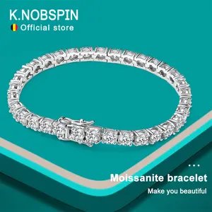 Moissanite Tennis Bracelet Original s925 Sterling Silver Plated 18k White Gold with GRA Bracelets for Women Man