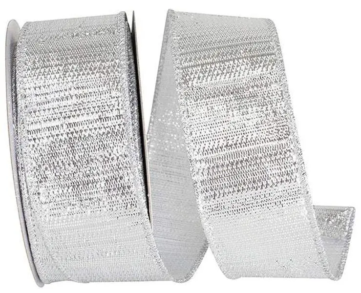 Outdoor Ribbon -- Silver Color -- Metallic Reflection Value Wire Edge -- Various Sizes