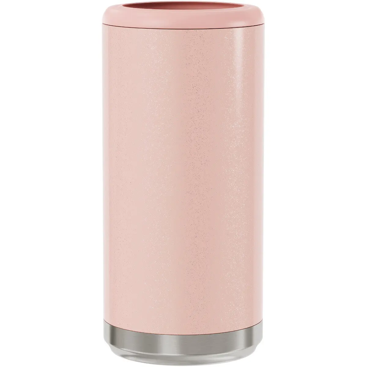 Blush Glitter - Slim Can Cooler - Stainless Steel Skinny Can Cooler for Slim Beer & Hard Seltzer | Stainless Steel - 12oz Sleeve, Double Wall Vacuum Insulated Drink Holder