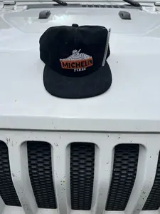 Vintage Michelin Tires Black Corduroy Hat | Classic Racing Snapback Cap