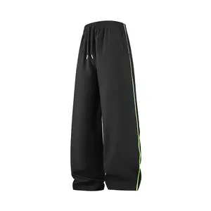 freeship Men’s Casual  with Pockets — Summer Solid Color Training/Track , Straight-Leg Street Style, Fashionable Basic Wide-Leg Design mens jogger workout athleisure loose long pant bagg uncuff boys sweatpants black gym fit slacks Loose-Fit Drawstring