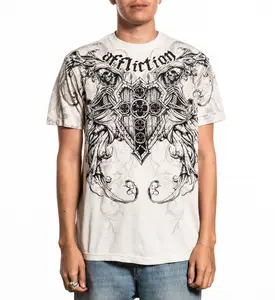 AFFLICTION Men's Casual T-shirt - Repent Graphic Design Menswear Top