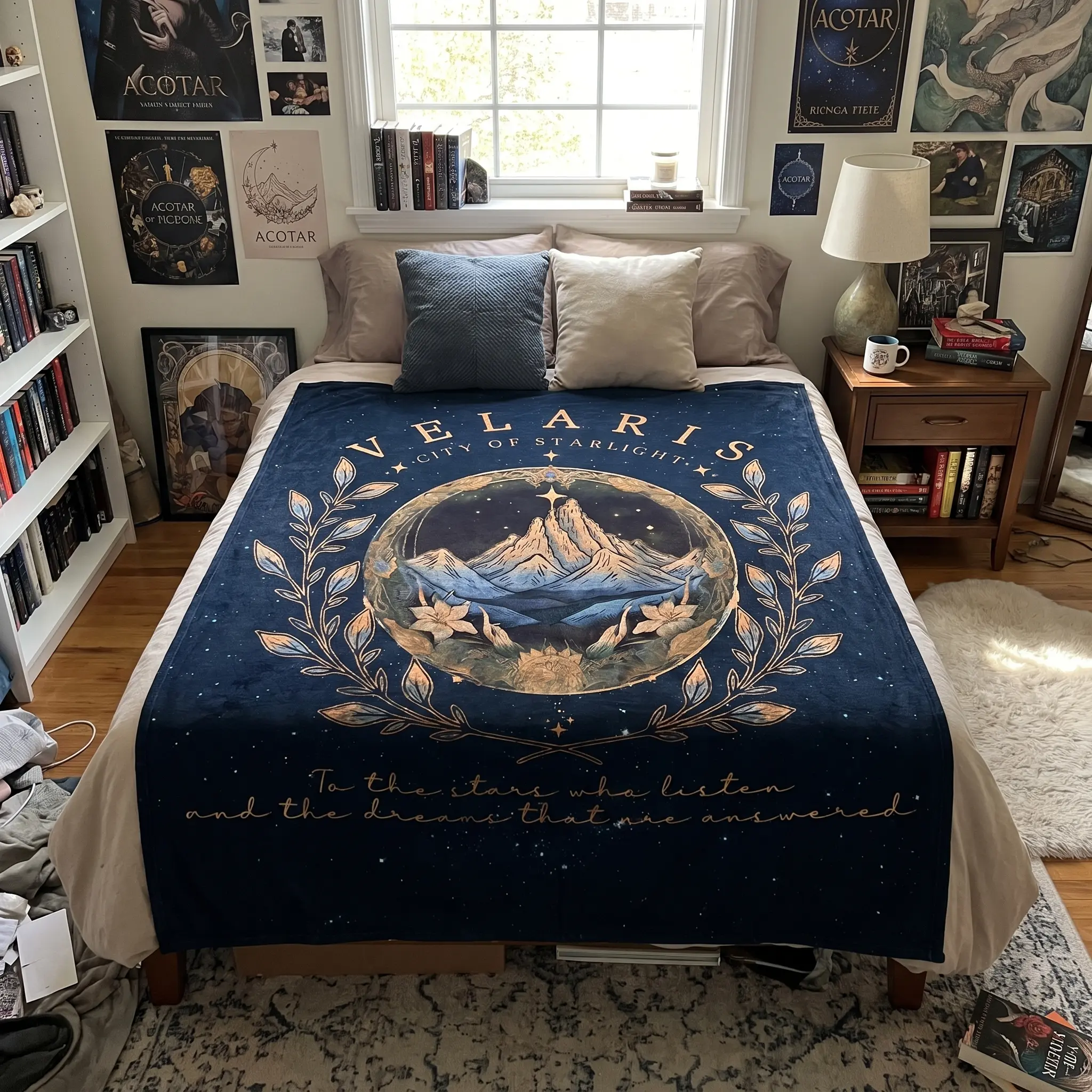 Velaris City ACOTAR Blanket Velaris Court Of Dreams Blanket The Night Court Blanket SJM Merch City of Starlight Blanket Velaris Blanket