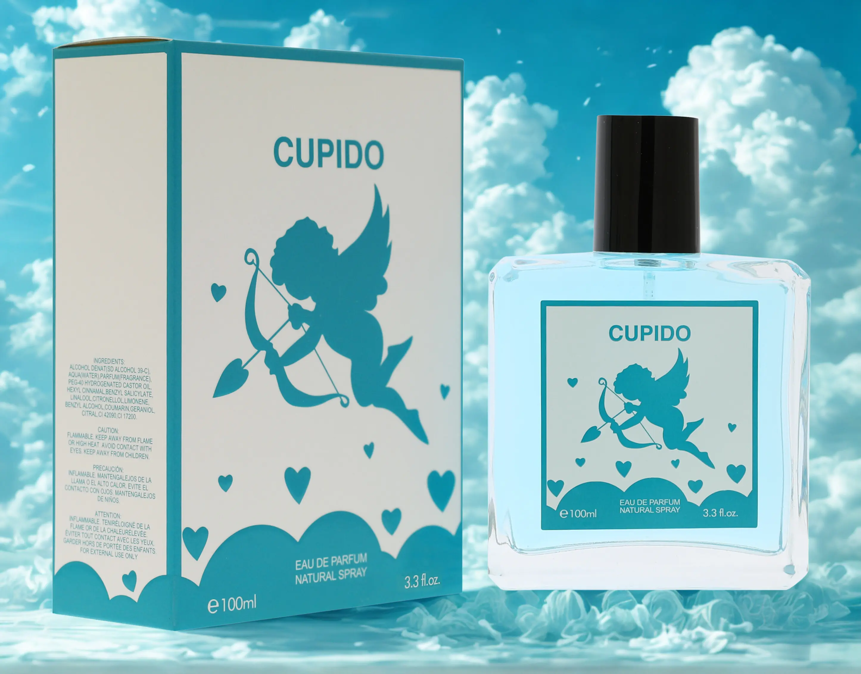 Cupido Eau de Parfum 3.3 fl oz Natural Spray 100ml Perfume for Men and Women Cupido Eau de Parfum 3.3 fl oz Natural Spray 100ml Perfume for Men and Women