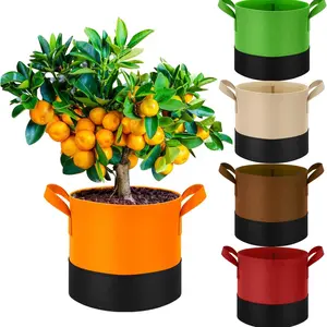 Upgraded Spliced Model Plant Growth Bags, 5 Gallons, Colored Vegetable/flower Nursery Pots, Fabric with Handles, Ideal for Gardens & Outdoor Planting