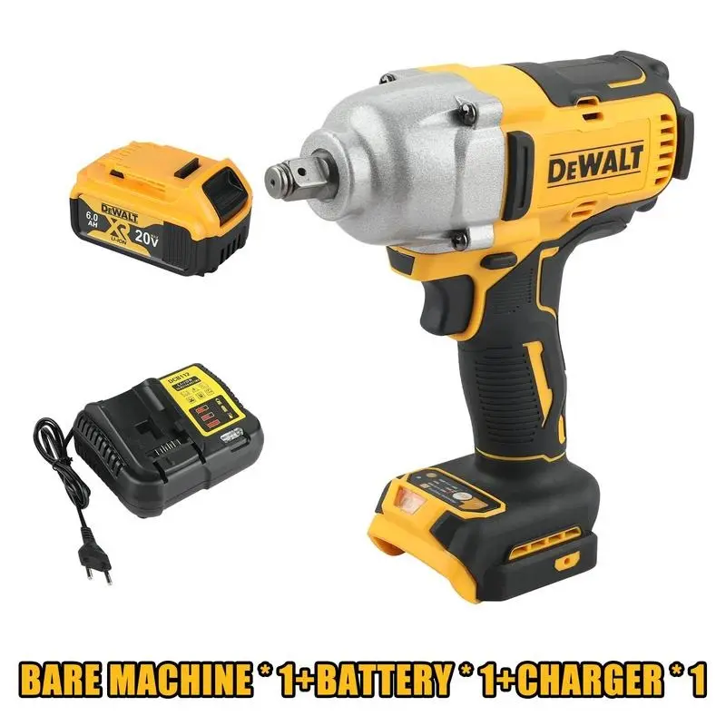DEWALT DCF900 1/2In Brushless Cordless High Torque Impact Wrench with Hog Ring Anvil 20V Power Tool Kit Includes Battery & Charger