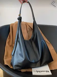 New Pure Color Commuter Tote Bag, Minimalist Niche Underarm Bag, Fashion Large Capacity Hobo Shoulder Bag, Stylish Daily Use Handbag