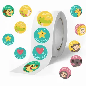 Cartoon Pattern Reward Sticker Roll, 500pcs/roll Motivational Sticker for Kids, Potty Training Reward and Teacher Supplies for Classroom