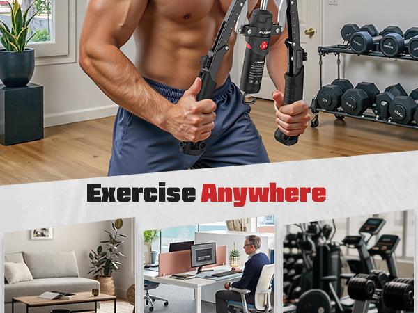 FLYBIRD Chest & Arm & Core Flex Twister - Hydraulic Power Chest Press Machine for Upper Body Strength Training, 2-in-1 Twister arm Trainer with ab Roller Wheel(Backpack& Pad Included)