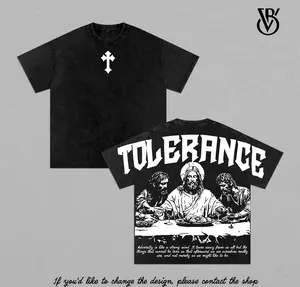 The Last Supper - Jesus - Tolerance Vintage Oversize T-Shirt Washed / Hoodie Washed , Last Supper Christian Streetwear, Gothic Heavyweight Faith Graphic Outfit, Religious Gift for Men Women