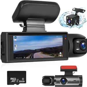 LASATE 2026 New Model Triple-Channel Dashcam 1080P In-Car Camera Front-Facing Dashcam Mini Twistex Dashcam With Night Vision Recording Available Storage Capacities: 64/128/256GB
