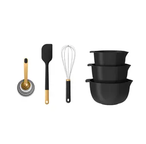 14-Piece Mix & Measure Set with Spatula Whisk and Nesting Bowls for Baking and Cooking Essential Kitchen Tools