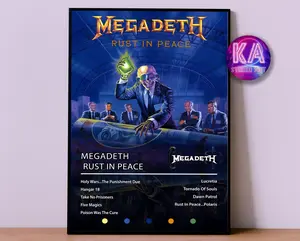 Megadeth Poster | Rust In Peace Poster | Album Poster Prints | Wall Decor Posters | Album Cover | Metal Music Poster