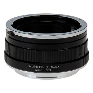 Fotodiox DLX Stretch Lens Adapter - Compatible with Mamiya 645 (M645) Mount Lenses to Fujifilm G-Mount Digital Camera Body with Macro Focusing Helicoid and 49mm Filter Threads