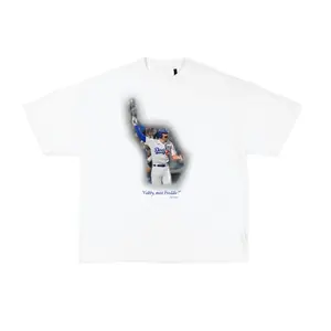 Freddie Freeman X  Kirk Gibson Walk Off Home Run T-Shirt - White, Boxy Fit, 100% Cotton - Clothing