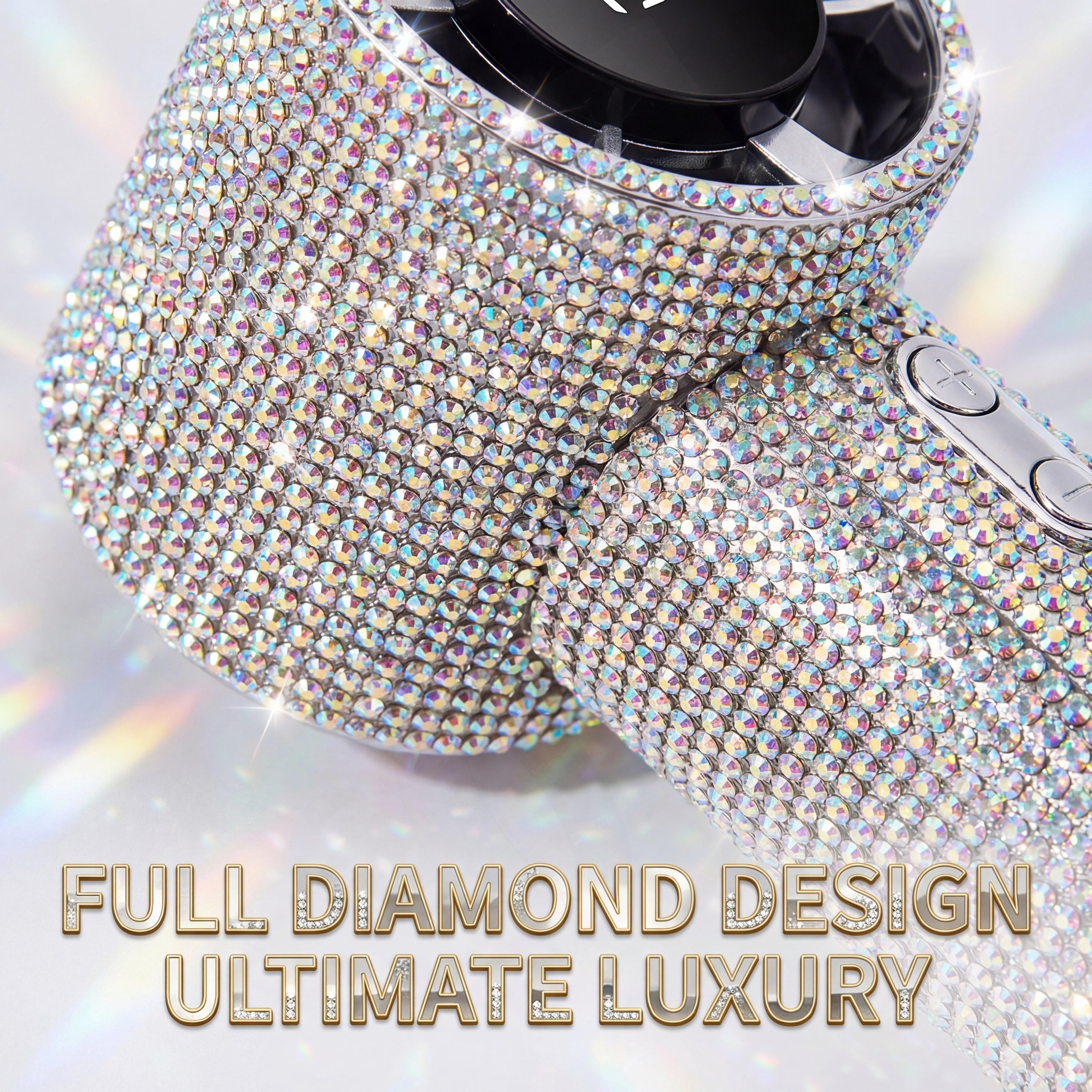 Bling Rhinestone Handheld Fan, Portable USB Rechargeable Mini Fan with Sparkling Diamond Design, Cute Personal Cooling Fan for Women Girls Travel Outdoor Daily Use