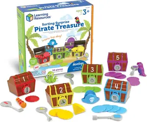 Learning Resources Sorting Surprise Pirate Treasure - 30 Pieces, Ages 3+ Color, Sorting & Matching Skills Toy, Fine Motor Skills Toys for Toddlers