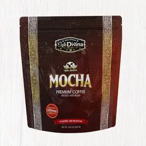 Cafe Divina Mocha Premium Coffee Infused with Reshi 280mg 15 Sachets 420g Beverage