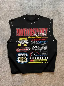 Men's Casual Vest, Full Print Motorsport Racing Elements, / Block + Number 48 Identifier, Fashion Versatile Fit