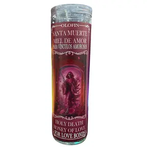 Holy Death Honey of Love (Santa Muerte Miel de Amor) 7-Day Candle – For Love, Attraction & Relationship Bonds