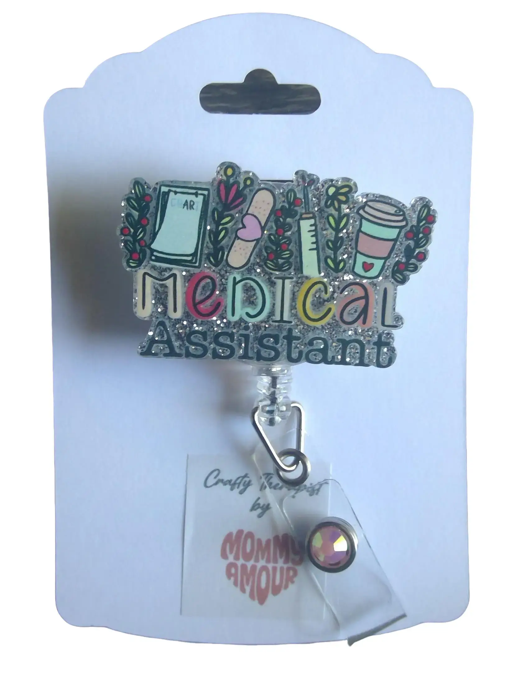 Medical Assistant Flowers Badge Reel