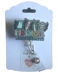Medical Assistant Flowers Badge Reel