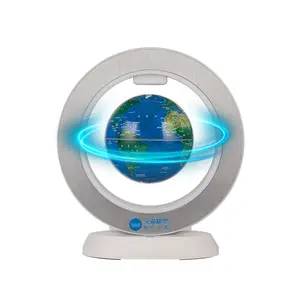 O-Type Magnetic Levitation Globe with O-Shape Engraved Craft Base, Chinese Version, Home Floating Decoration, Desk Decor, Gift Ornament