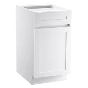 Fathersdaygift VEVOR White Shaker Base Cabinet with Drawer, 18-Inch Unassembled Drawer Base Cabinet, 18 Wx 24 Dx 34.5 H Ready to Assemble Cabinet with Soft-Close Door and Adjustable Shelf, for Home Officedealsforyoudays